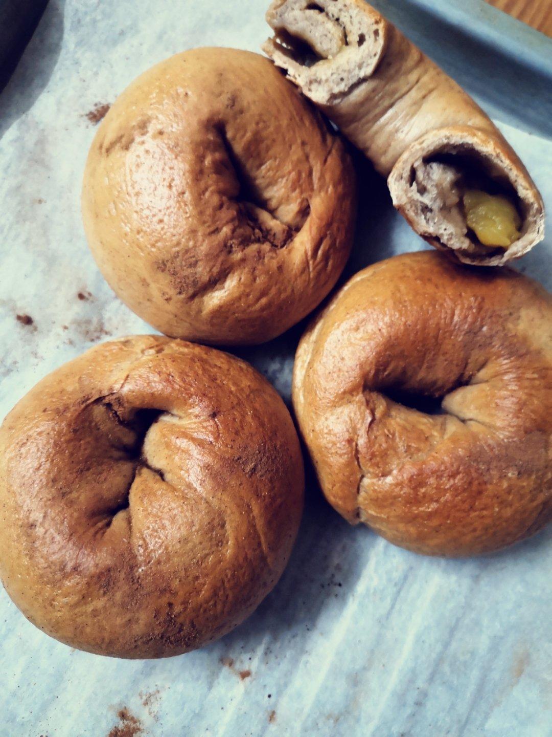 红糖肉桂苹果贝果~碳水怎么那么美好