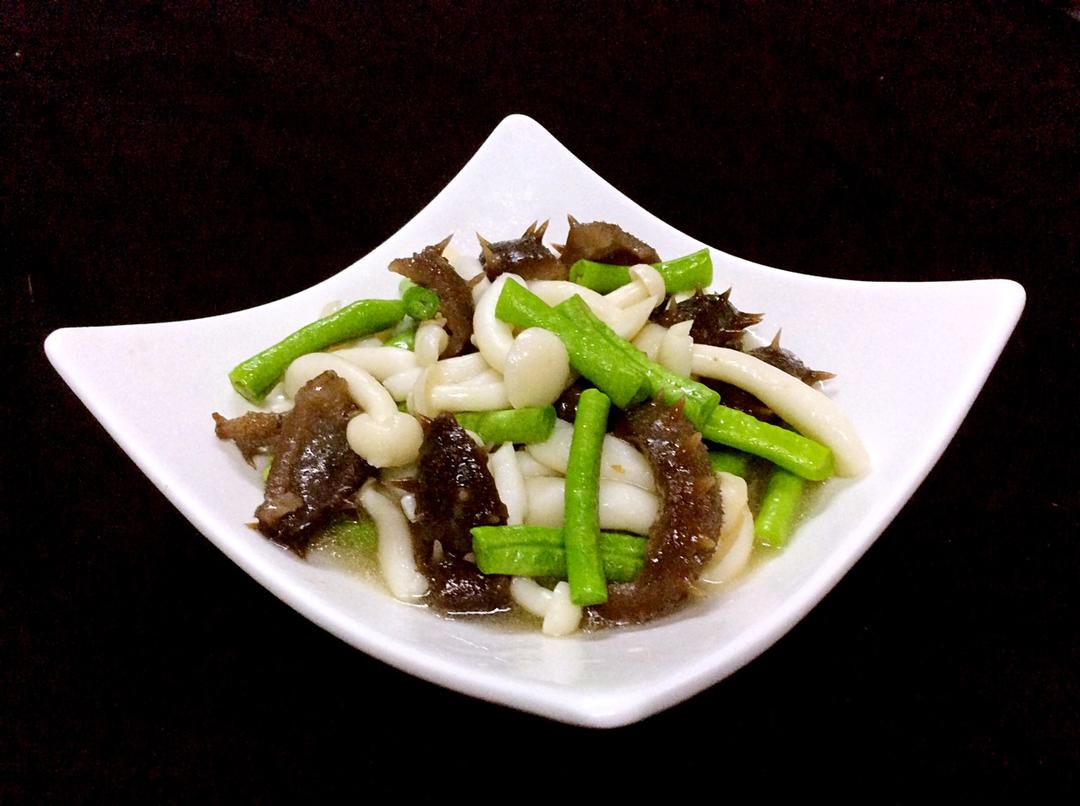 白玉菇豇豆炒海参