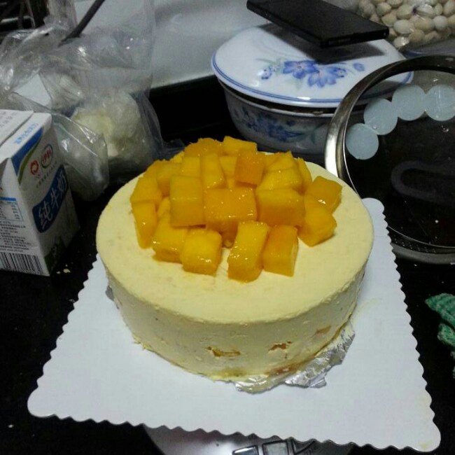 料超足的芒果慕斯蛋糕