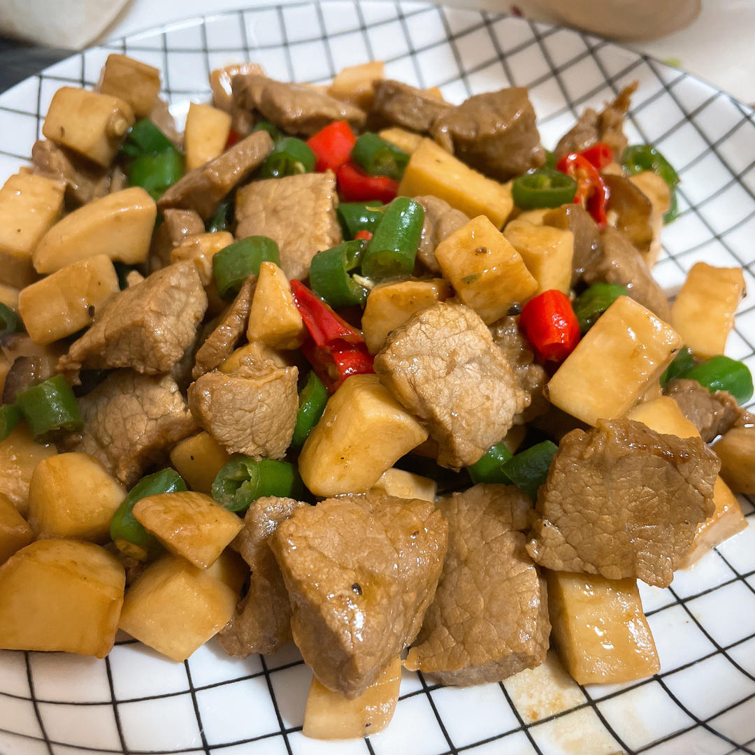 黑椒杏鲍菇牛肉粒