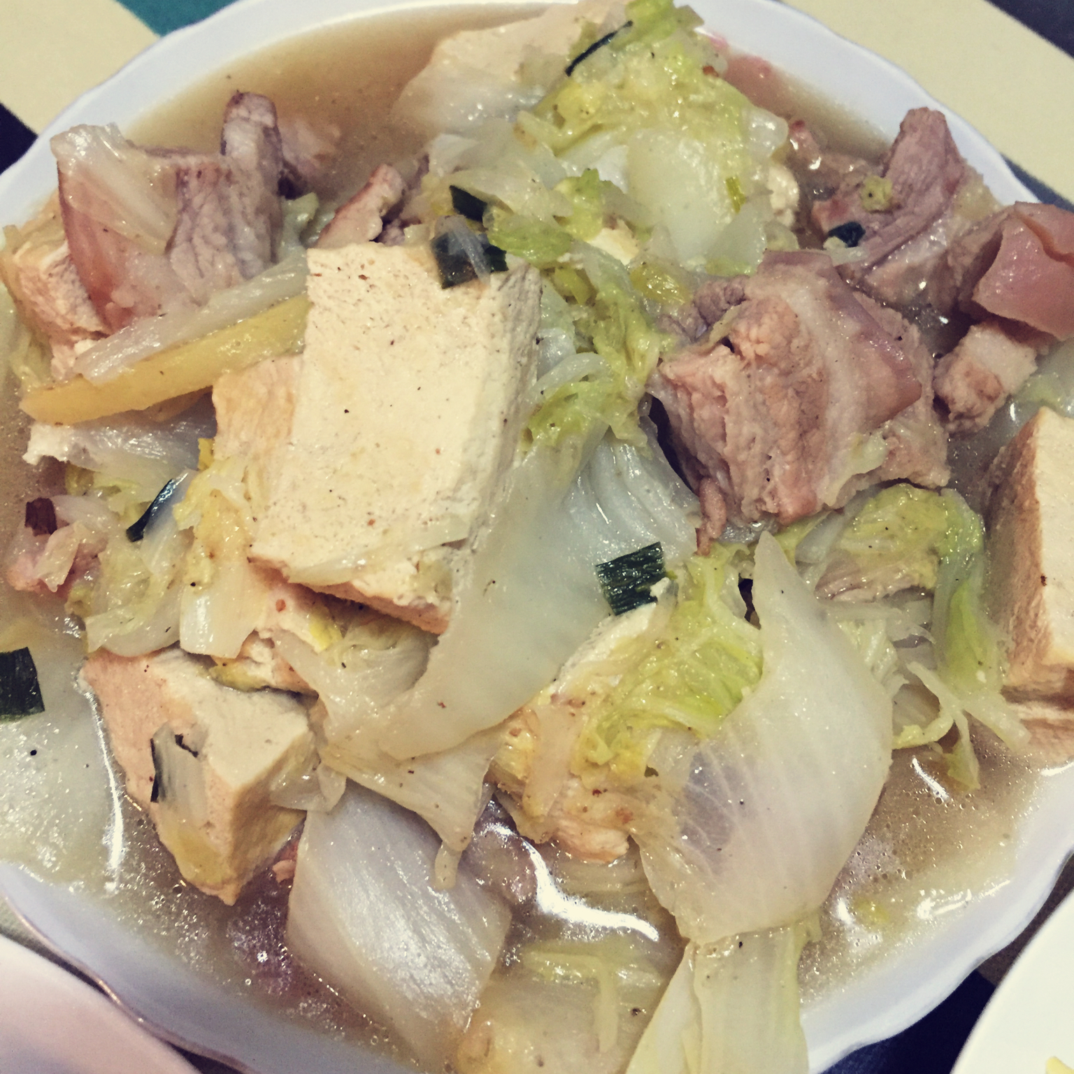 白菜炖冻豆腐