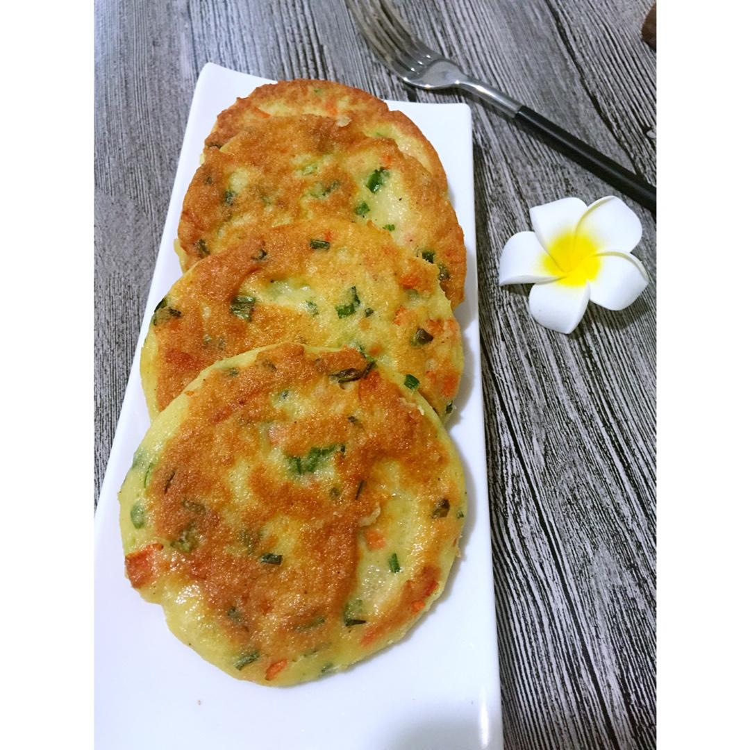 黑豆浆+葱花豆渣饼