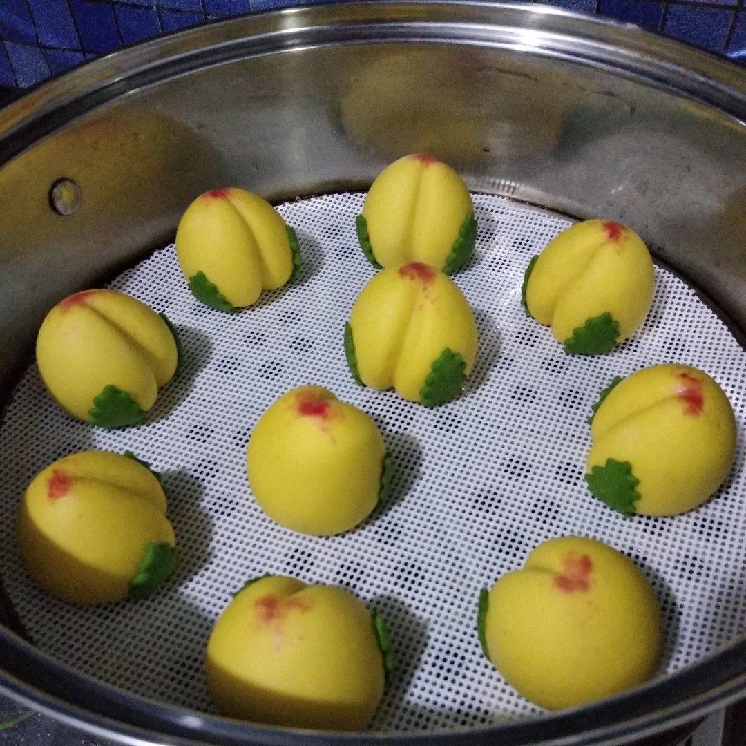 发酵面团-用一根筷子做寿桃包