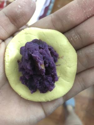 南瓜紫薯糯米团子的做法 步骤3