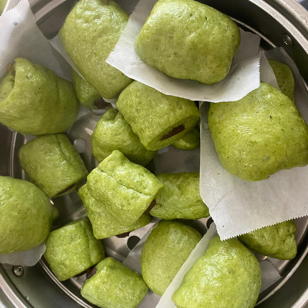 菠菜千层馒头  翠绿蓬松暄软  细腻光滑的秘密   附细节视频