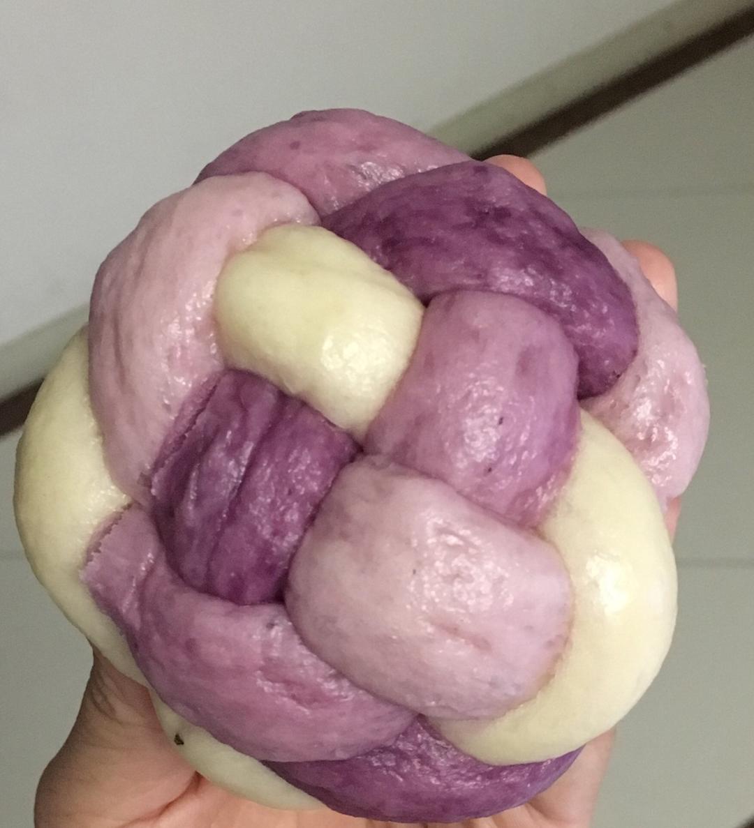 渐变紫薯绣球馒头