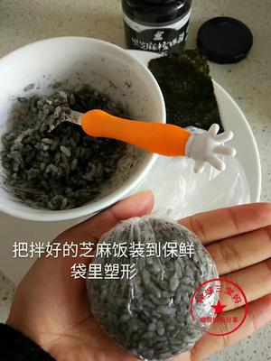 雪纳瑞造型饭团的做法 步骤4