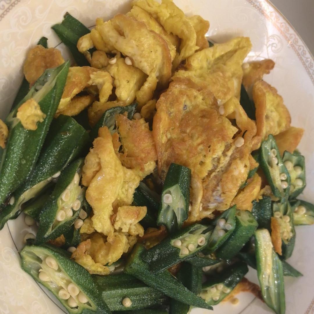 秋葵炒鸡蛋