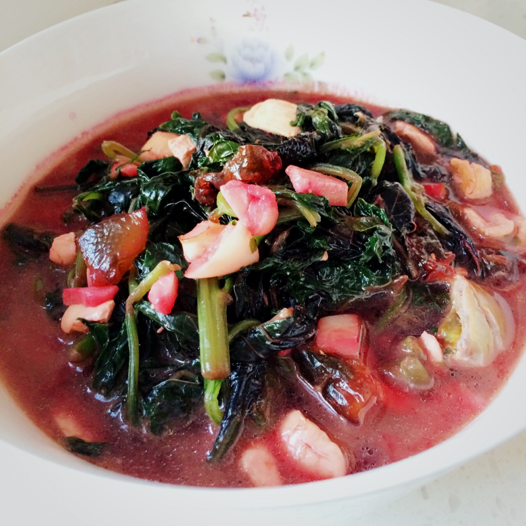 每天的每天-1做的皮蛋苋菜煲