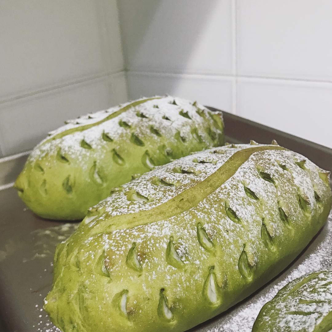 天然酵母榴莲奶酪软欧