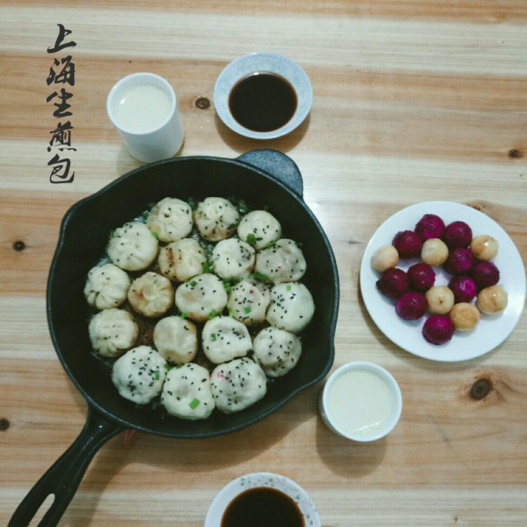 芝麻香葱虾仁生煎包