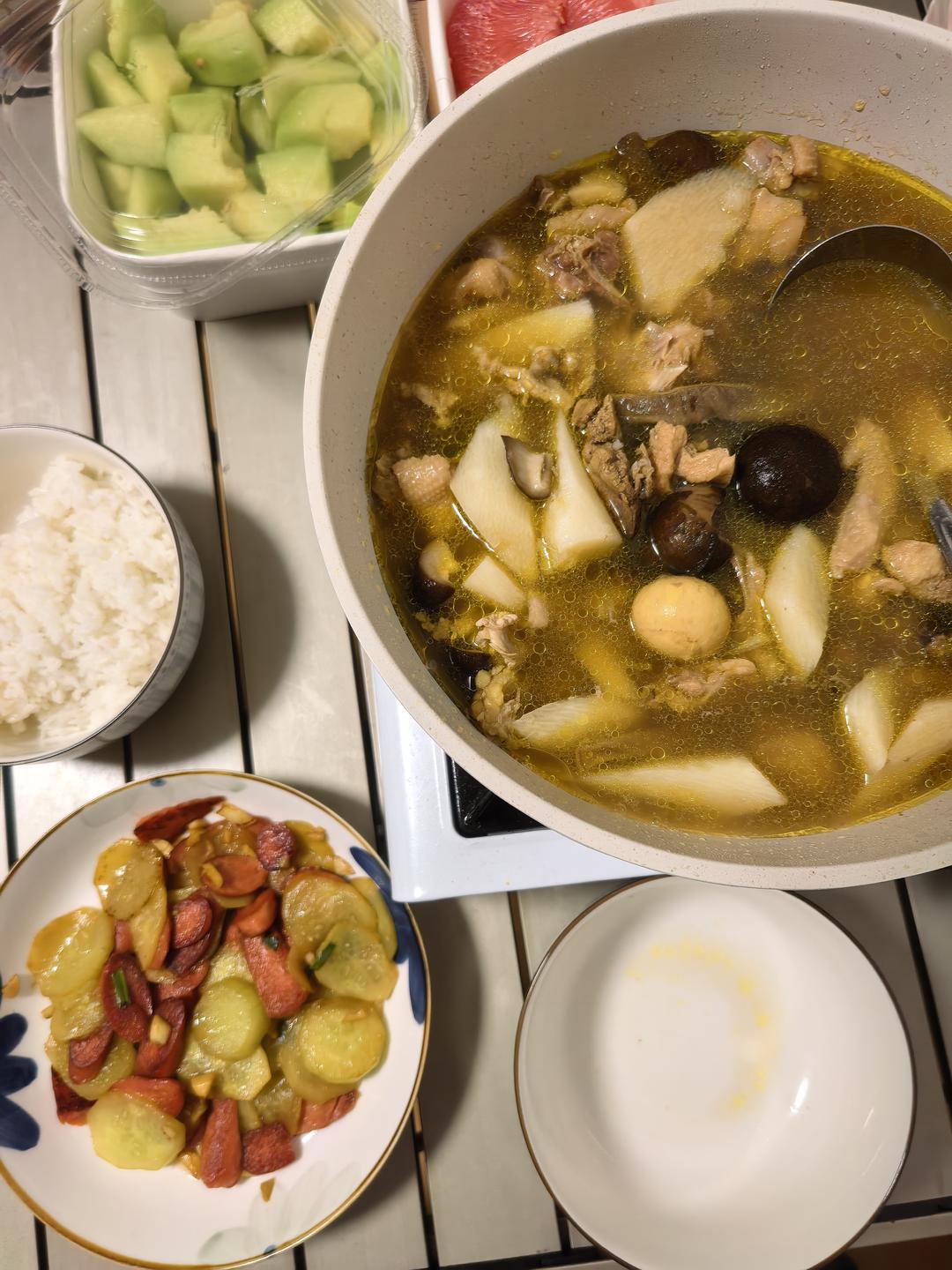 ㊙️提高免疫力-山药香菇老母鸡汤