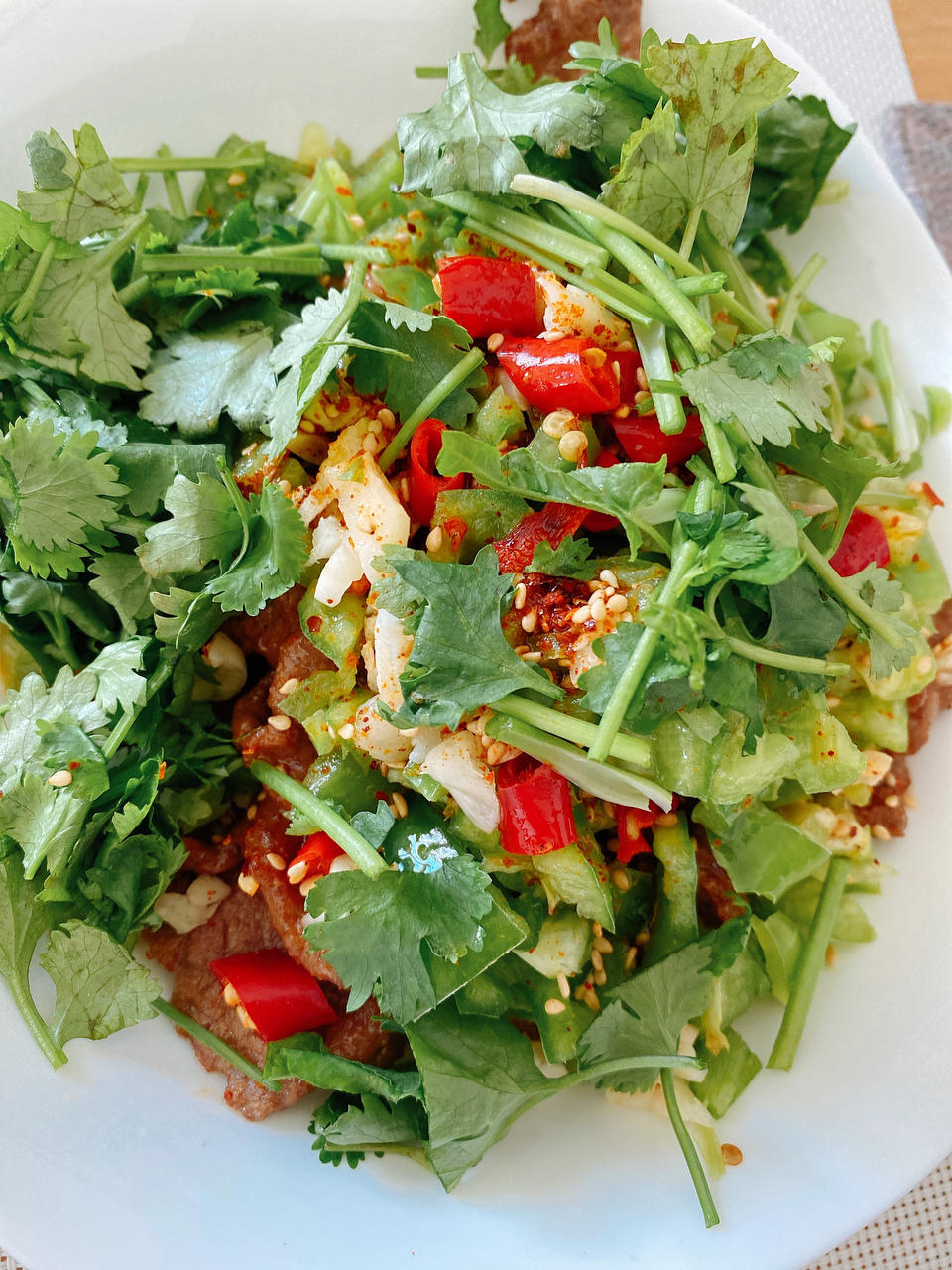 香嫩爽滑‼️香菜拌牛肉🔥这味道简直绝了