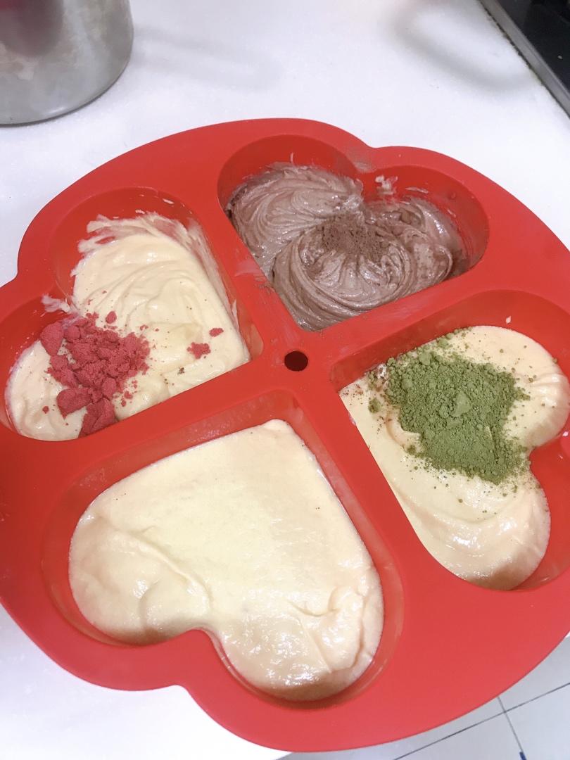 吃一个彩红小心心能量核弹 (○'◡'○)ﾉ♥ 乐葵心型四分模具彩红磅蛋糕
