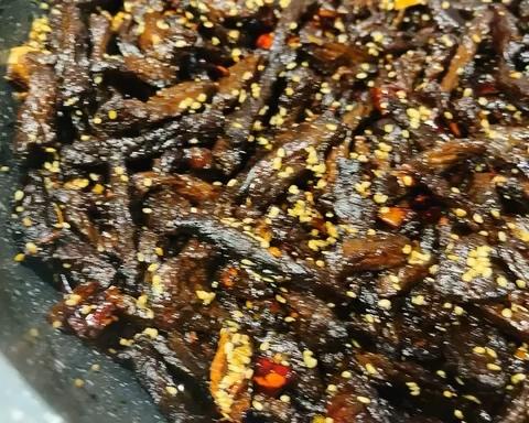 少油麻辣牛肉干