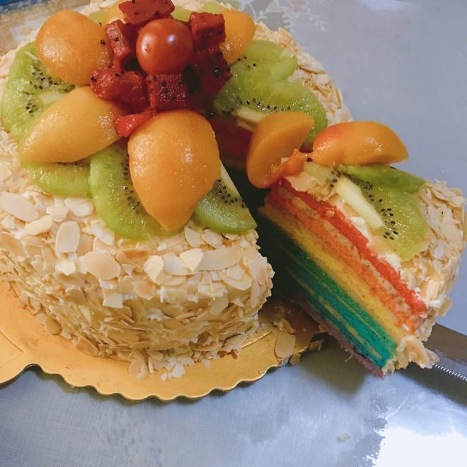 8寸彩虹蛋糕的做法