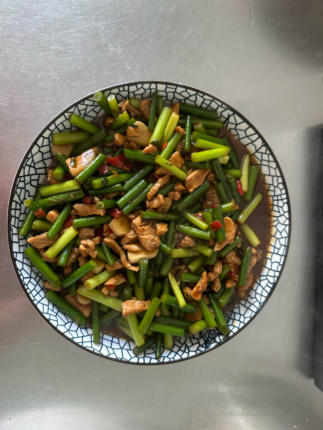 蒜苔炒肉末，三碗米饭都不够吃