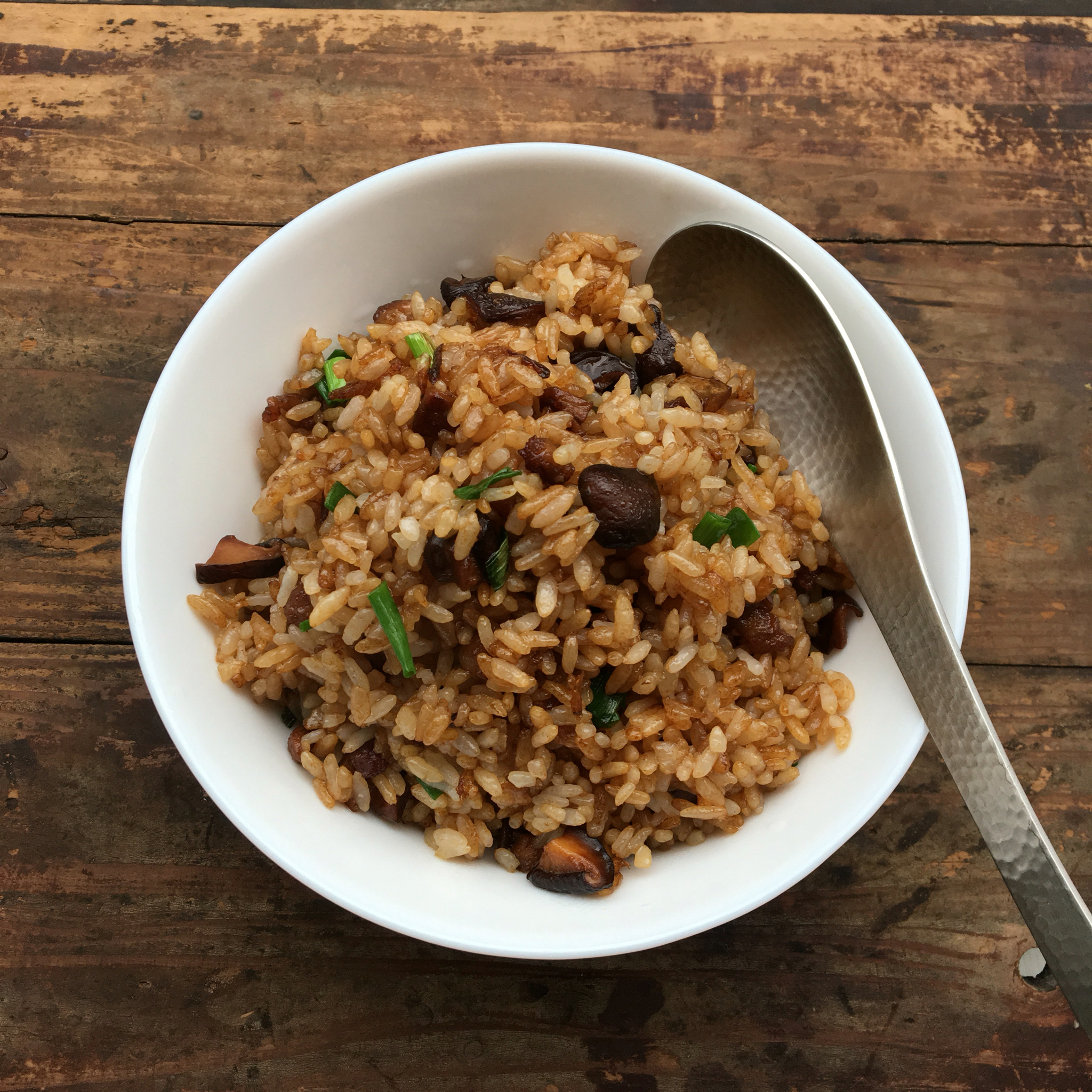炒饭 香菇肉丁油饭 右右-16做的香菇肉丁油饭