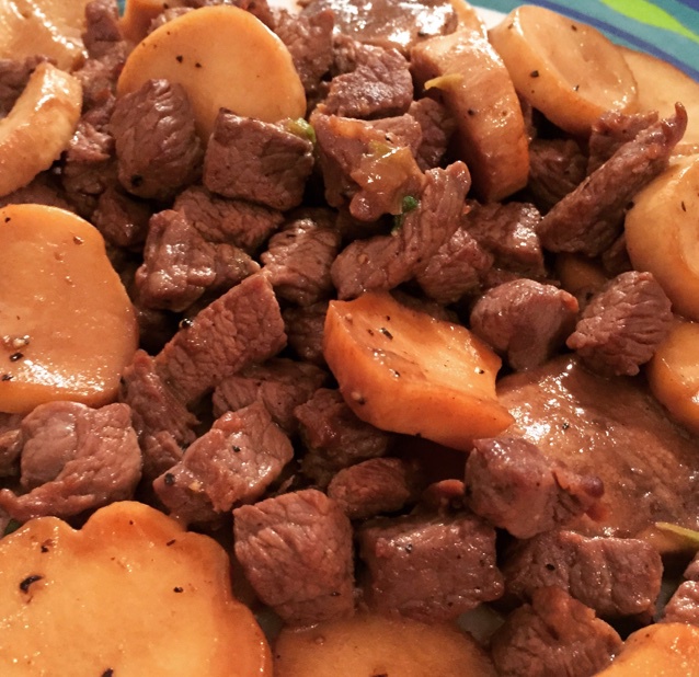 杏鲍菇炒牛肉粒