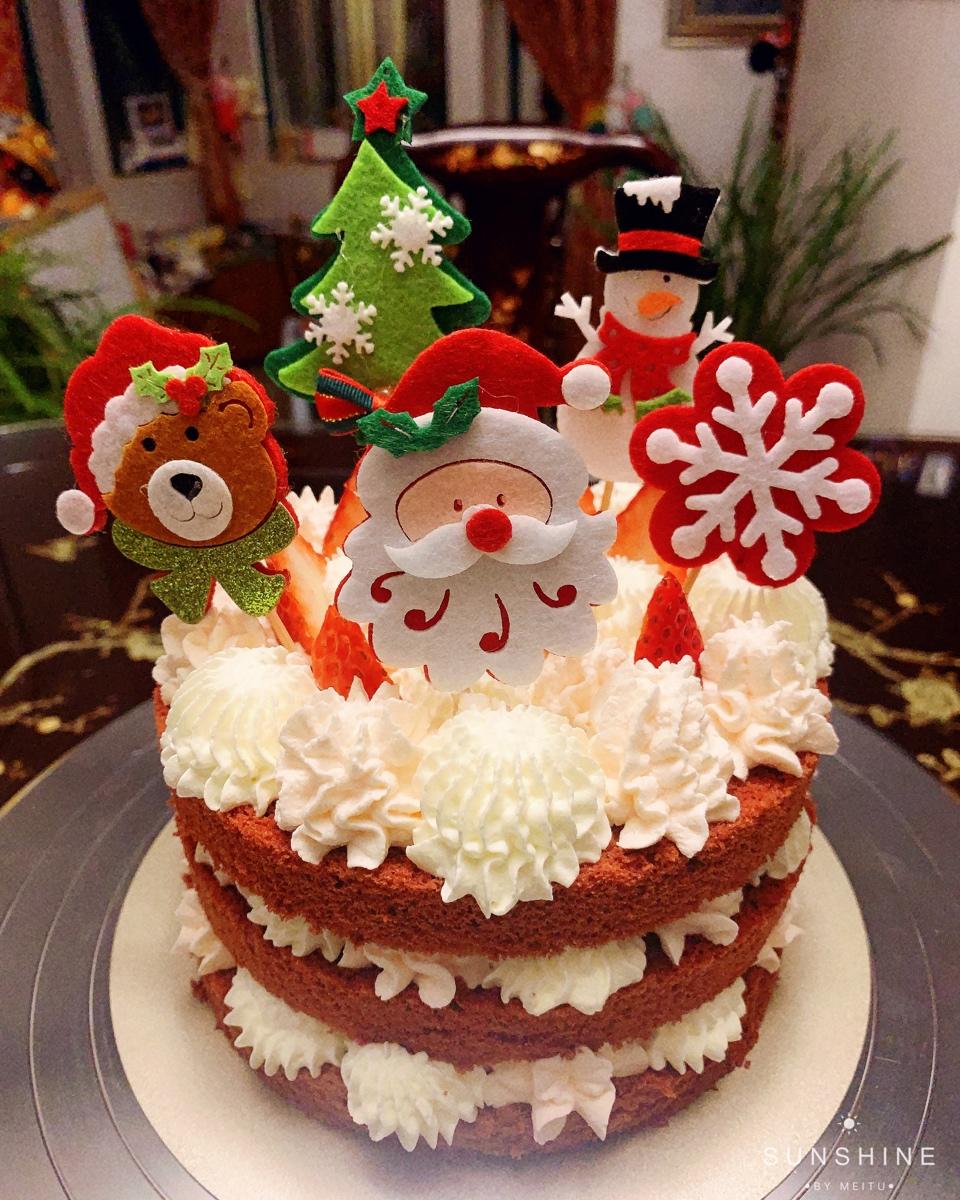 maggie6700做的红丝绒圣诞生日蛋糕(戚风蛋糕胚)