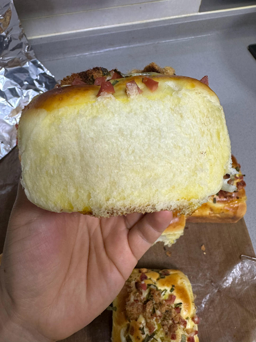 香葱火腿肉松面包