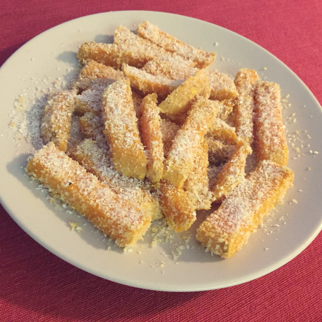 椰蓉烤红薯条（健康夜宵）