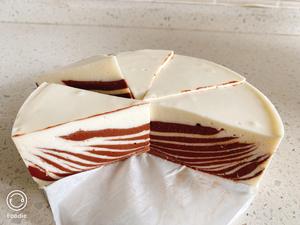 斑马纹巧克力酸奶慕斯蛋糕（冷藏版）的做法 步骤32