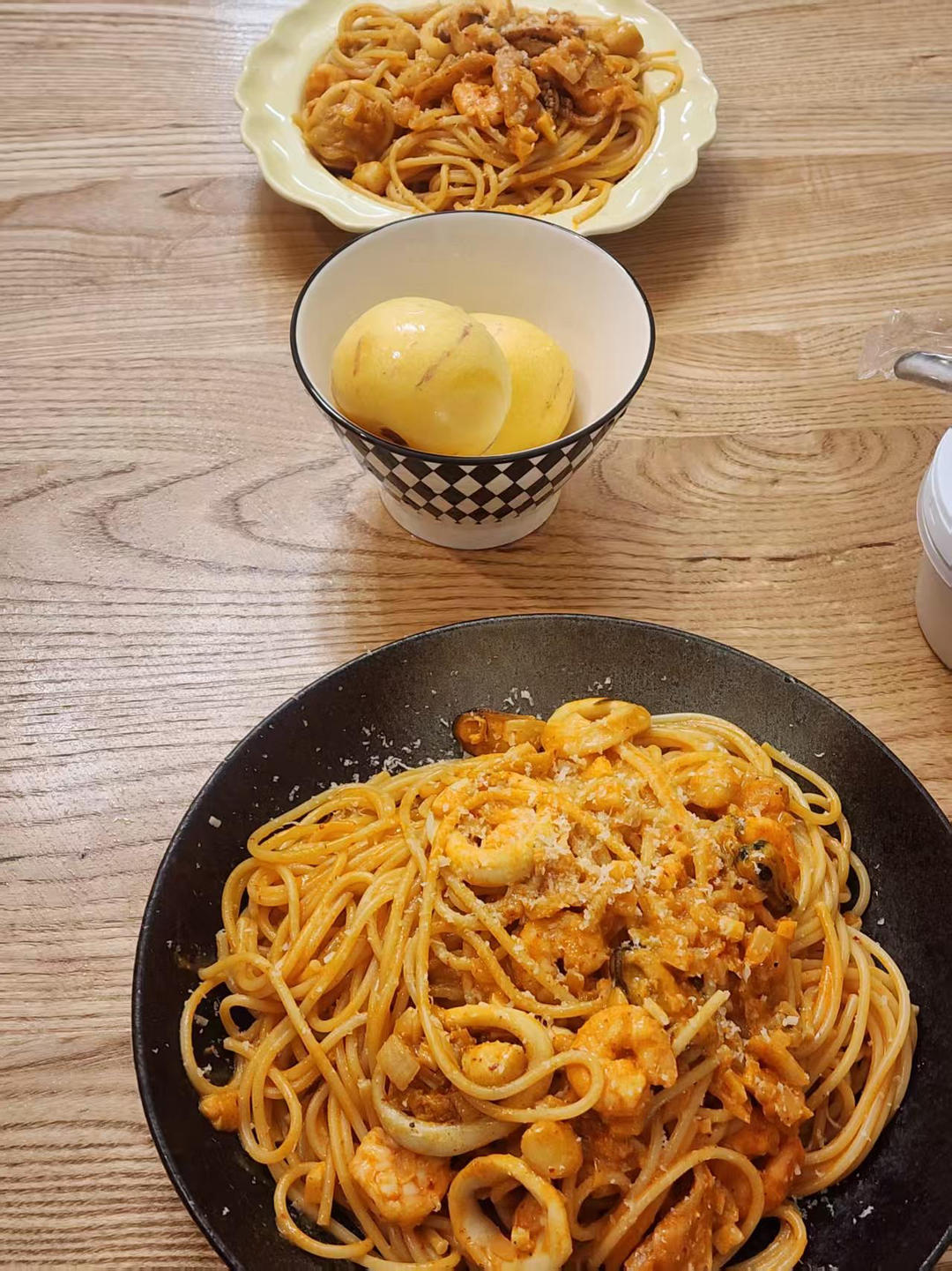 韩式辣奶油虾仁意面