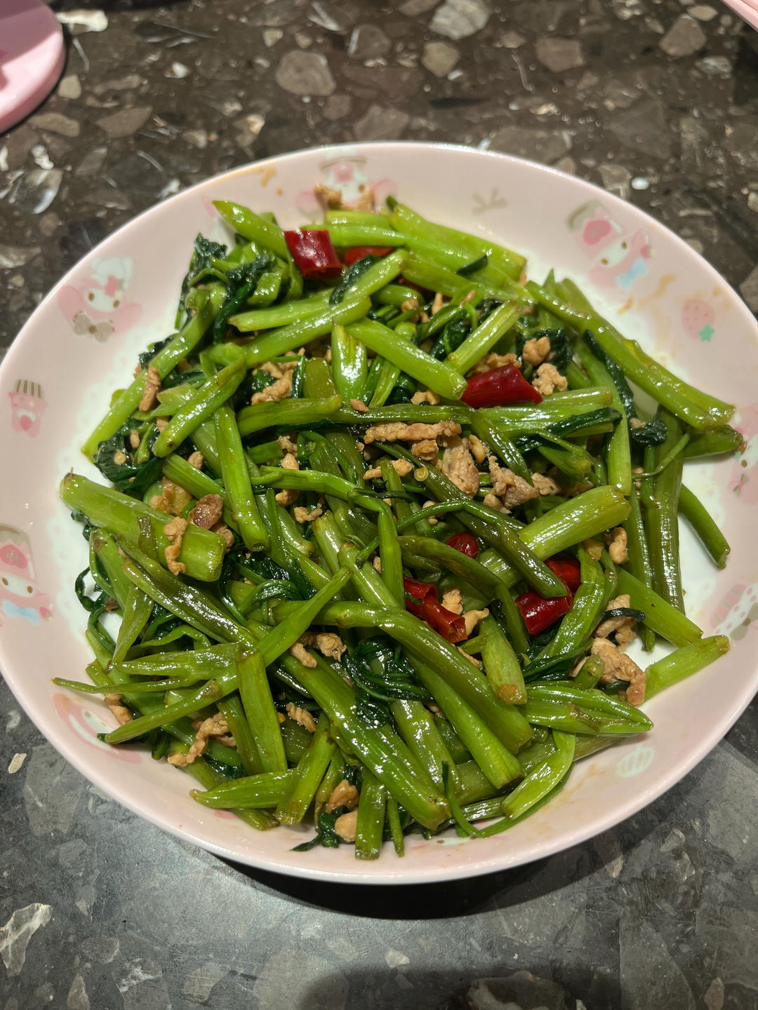 空心菜炒肉丝
