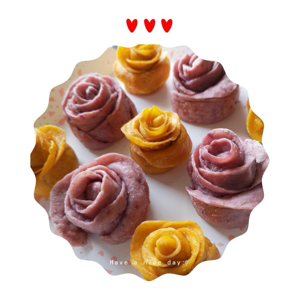 南瓜玫瑰馒头（一次发酵法）