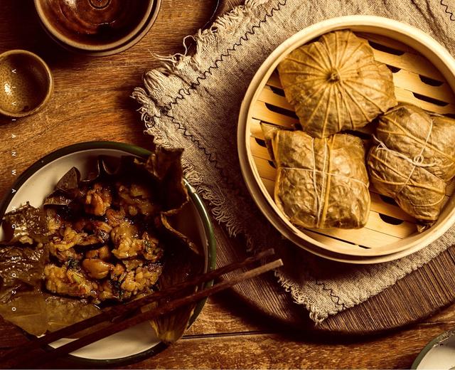 荷叶糯米鸡—饭菜一体的做法