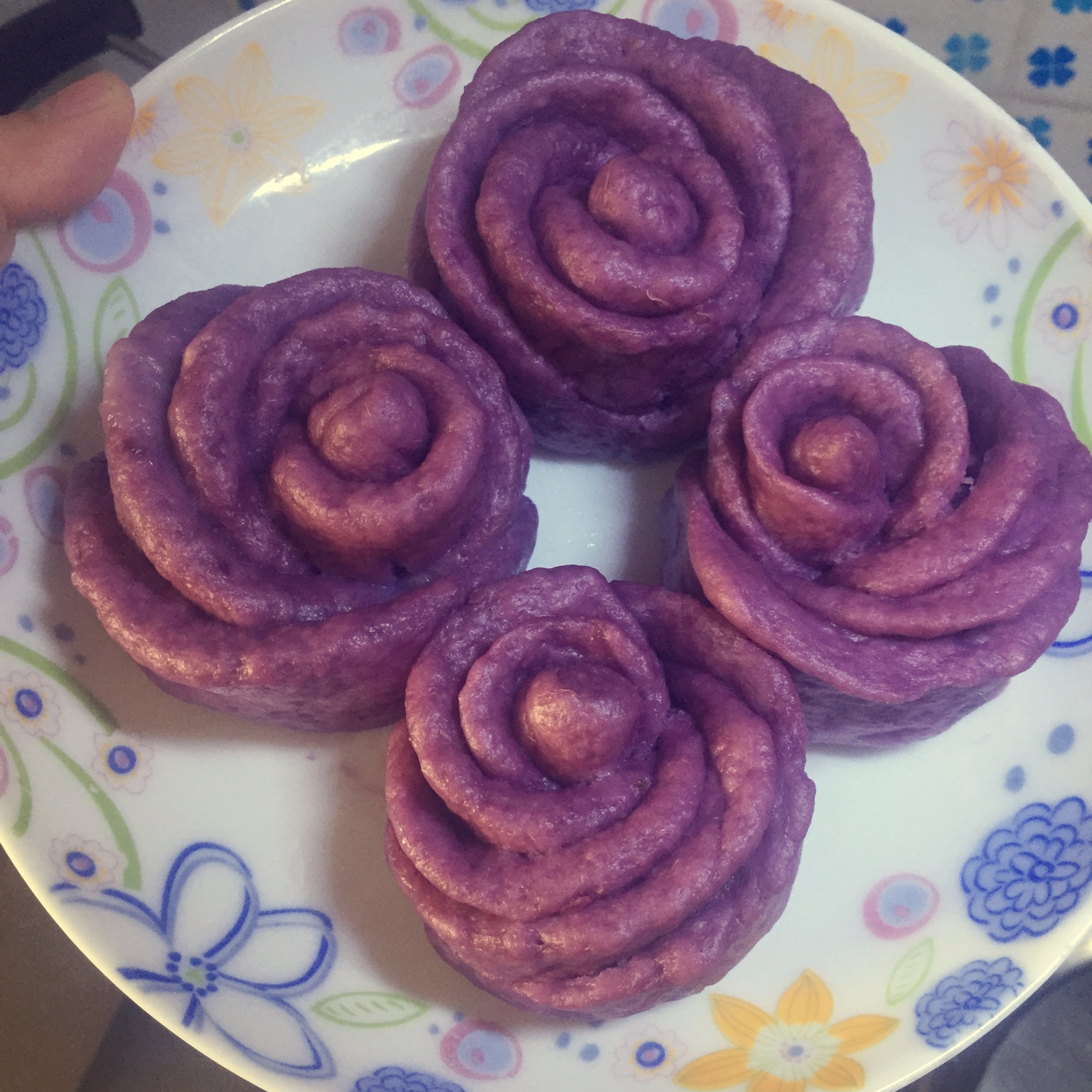 紫薯南瓜系列之玫瑰花卷