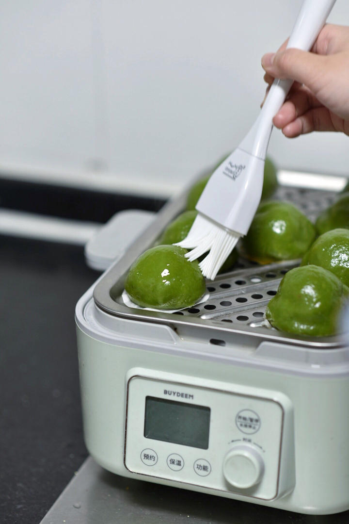 网红青团～～咸蛋黄肉松青团