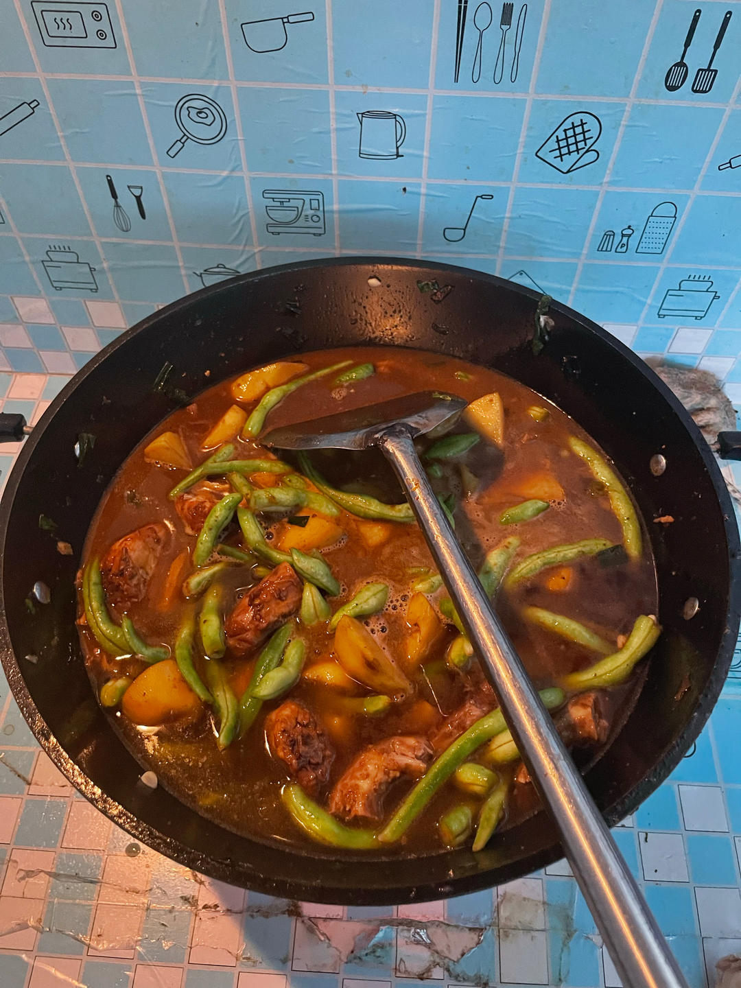 土豆豆角炖肉---我爱家常菜