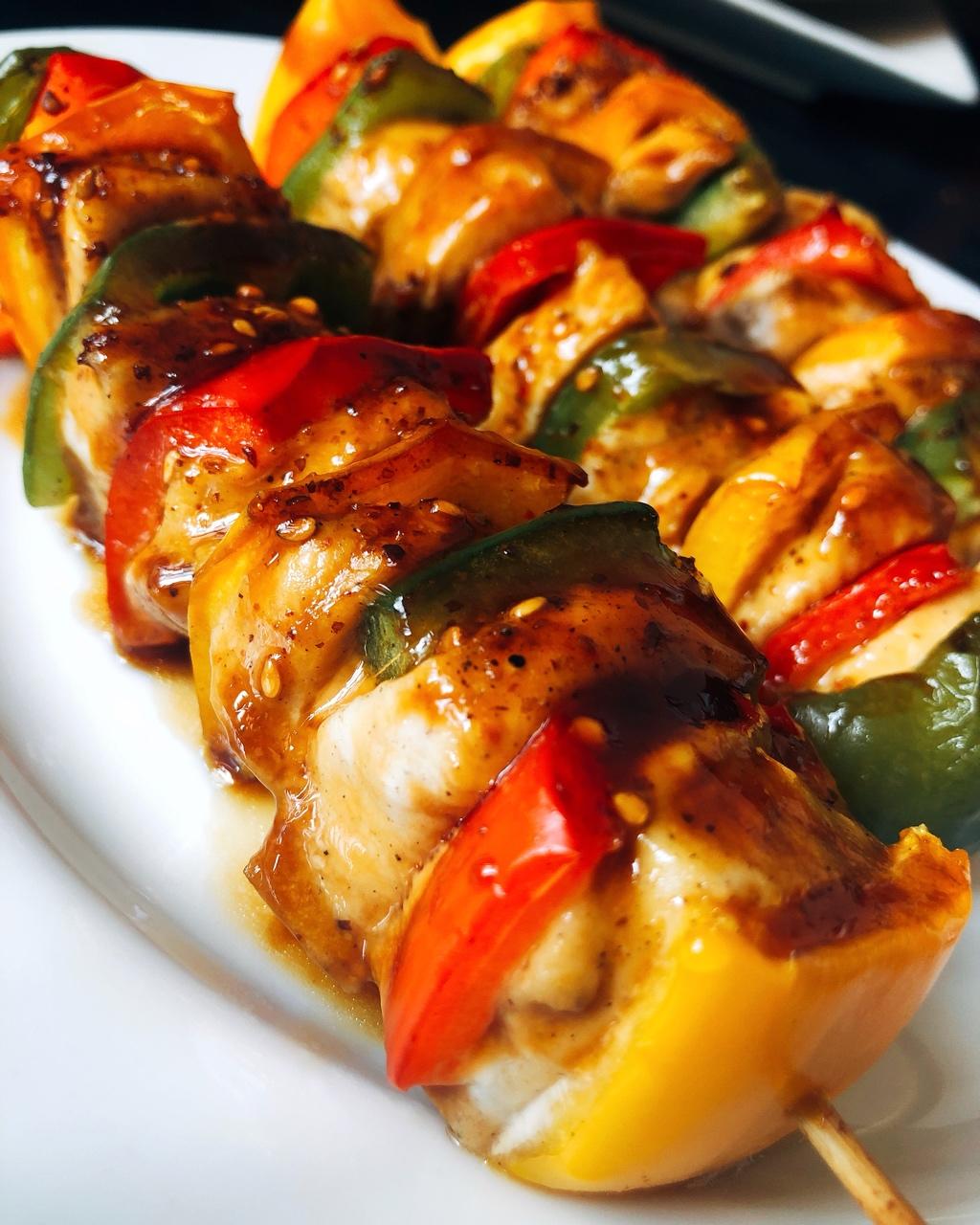 烤彩椒鸡肉串