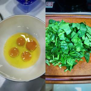 菠菜培根芝士厚煎蛋的做法 步骤2
