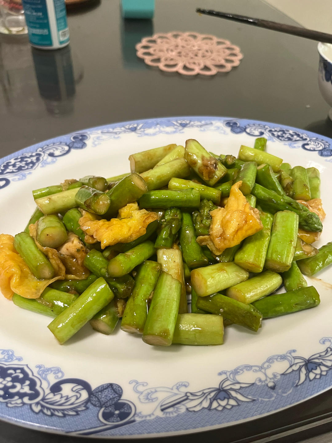 健康低卡家常菜—芦笋炒蛋