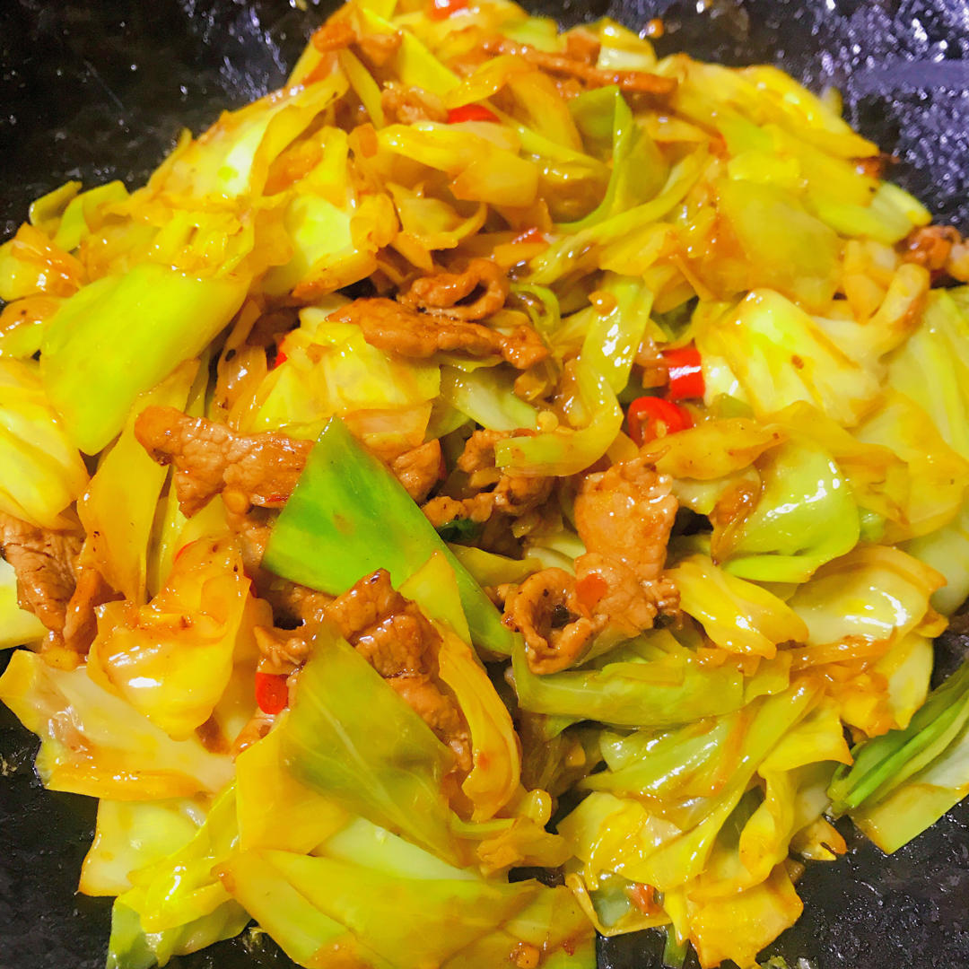 莲白盐煎肉