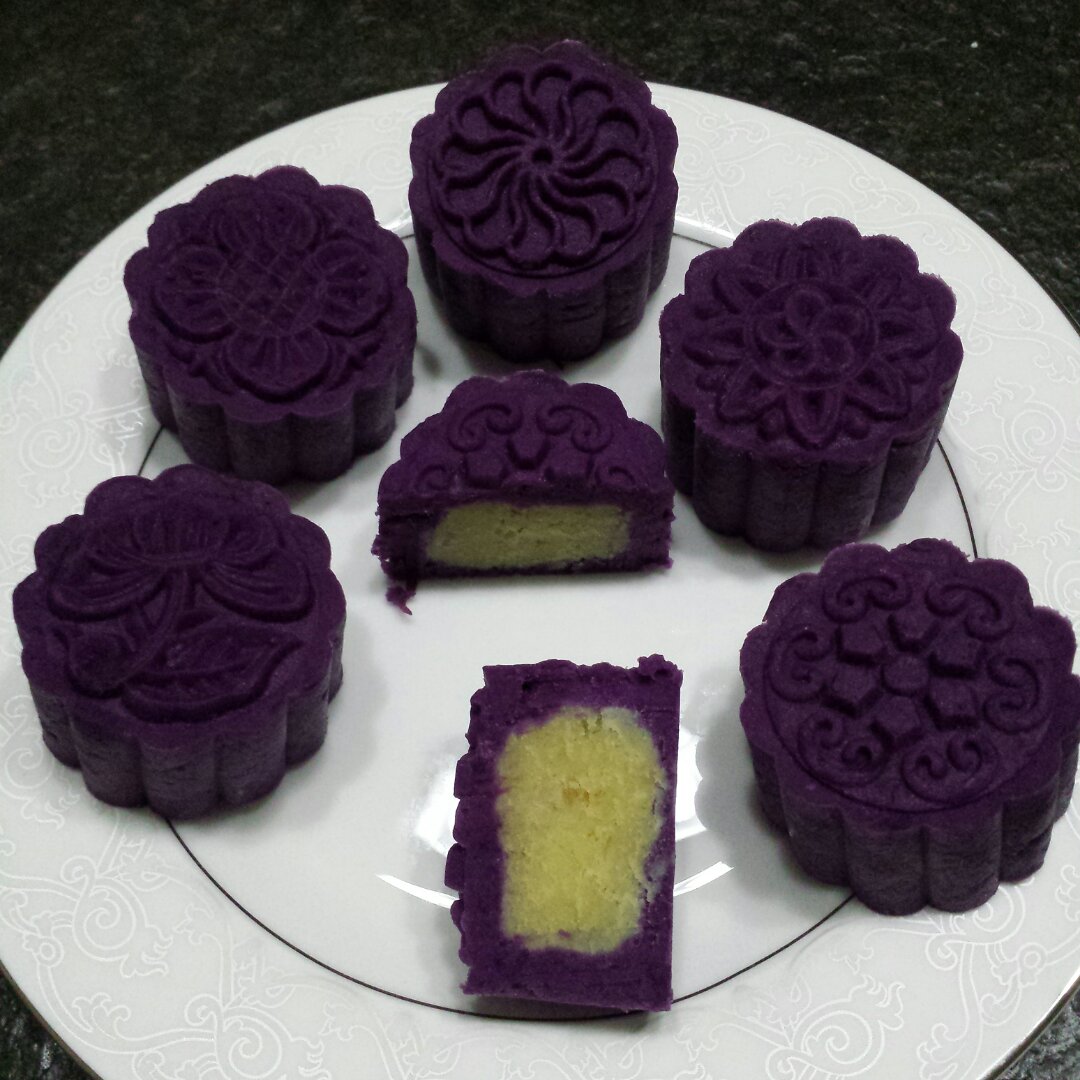 紫薯奶黄月饼（不需烤箱的月饼）
