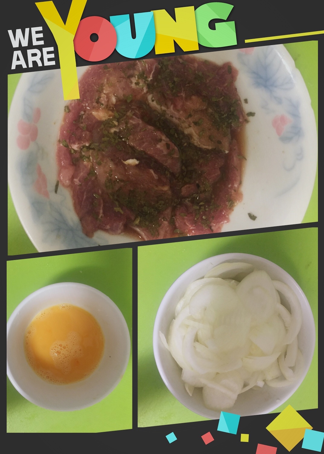 香煎猪颈肉焖饭（电饭锅焖饭）的做法 步骤1
