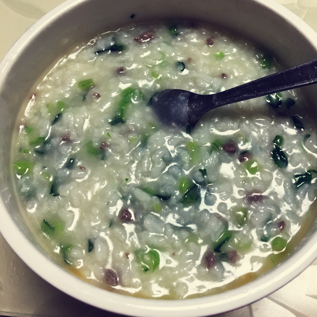 青菜瘦肉粥