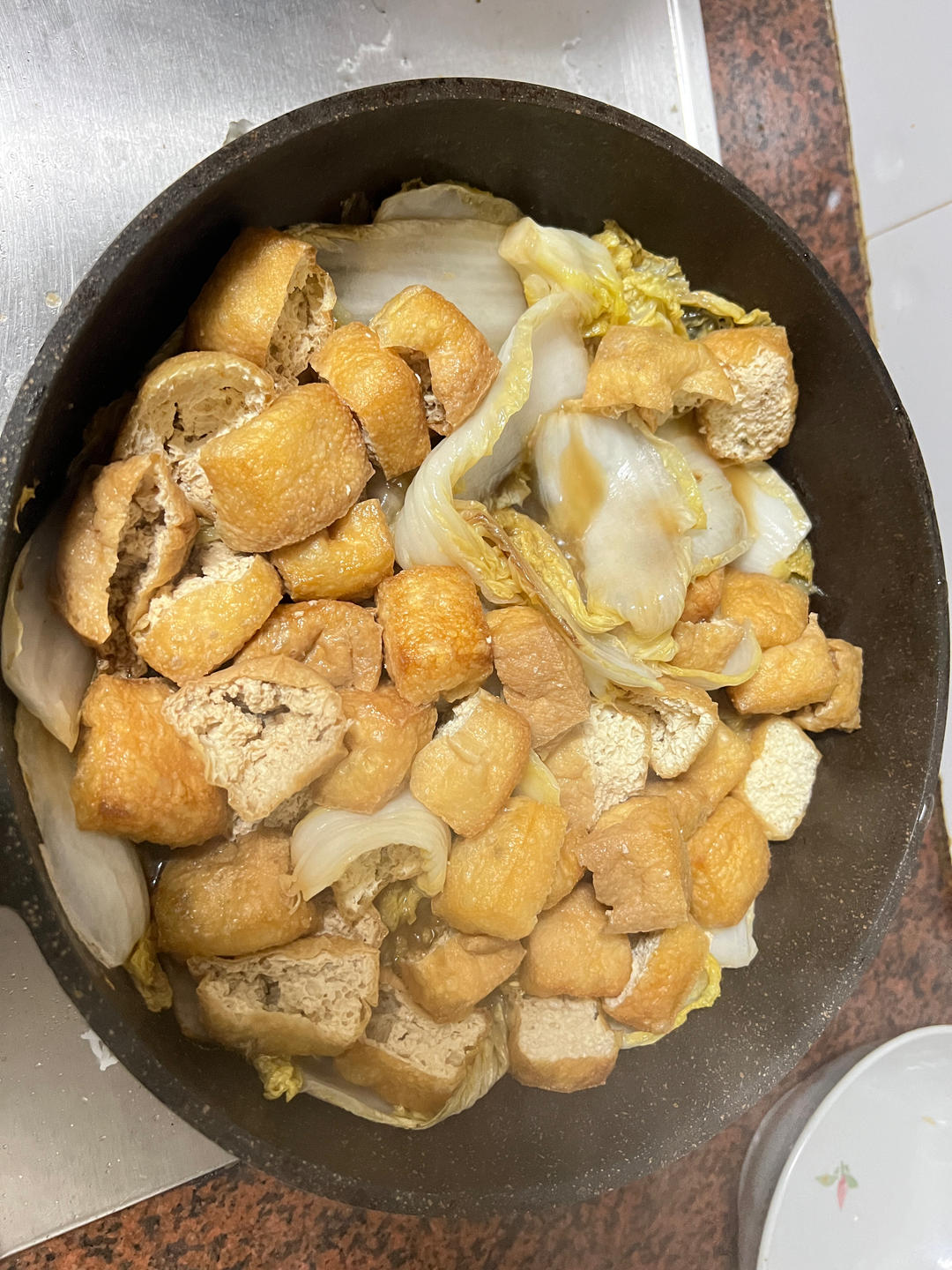 好吃到连汤汁都不剩的白菜焖豆泡，给肉都不换