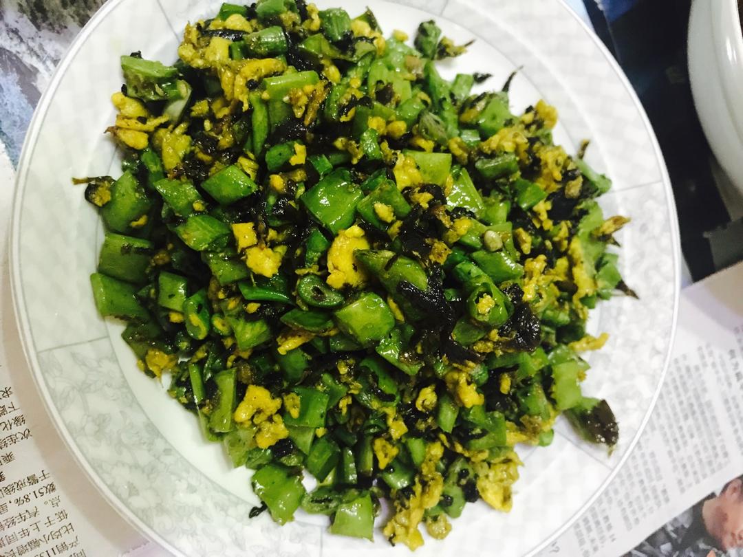 豆角炒鸡蛋