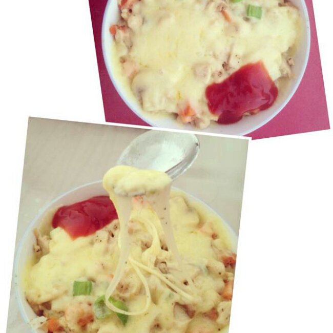 奶油蘑菇鸡肉焗饭