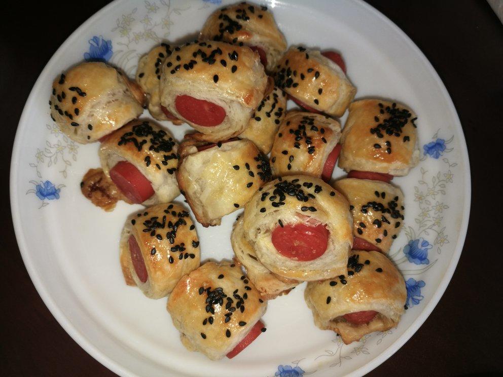香肠可颂卷 热狗手抓饼  不用和面版