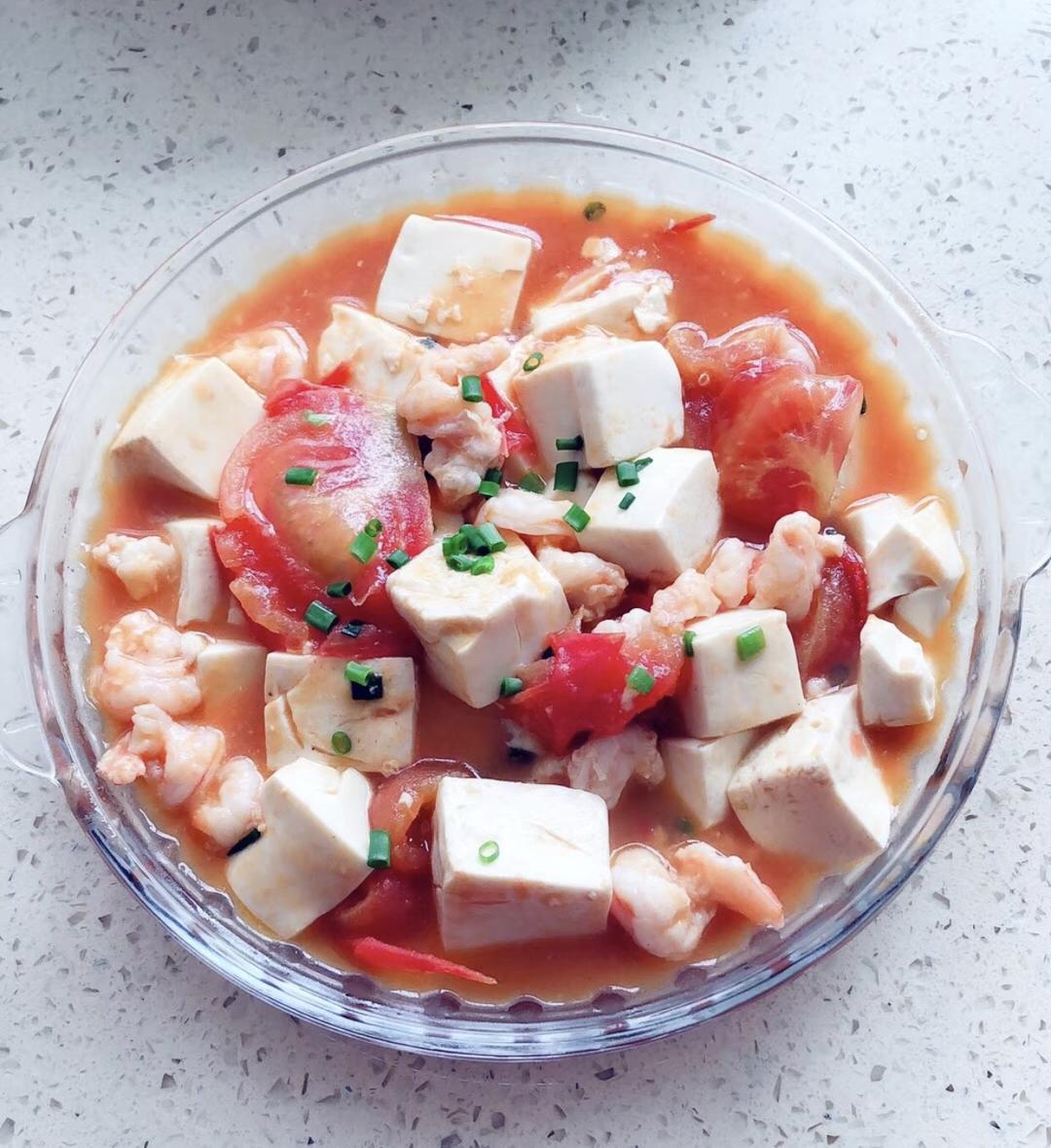 番茄豆腐虾仁的做法