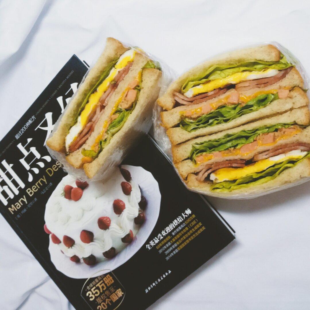 如何做超厚的沼三明治~详细tip！牛油果鸡蛋午餐肉三明治~