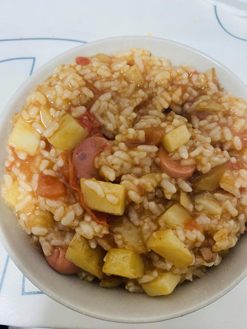 火腿土豆烩饭