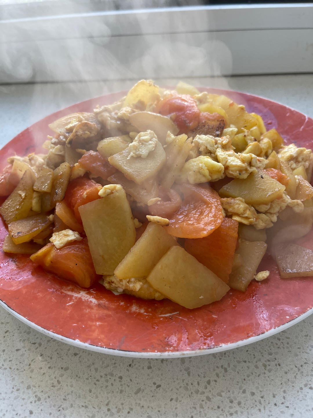 最家常-番茄鸡蛋炒土豆片