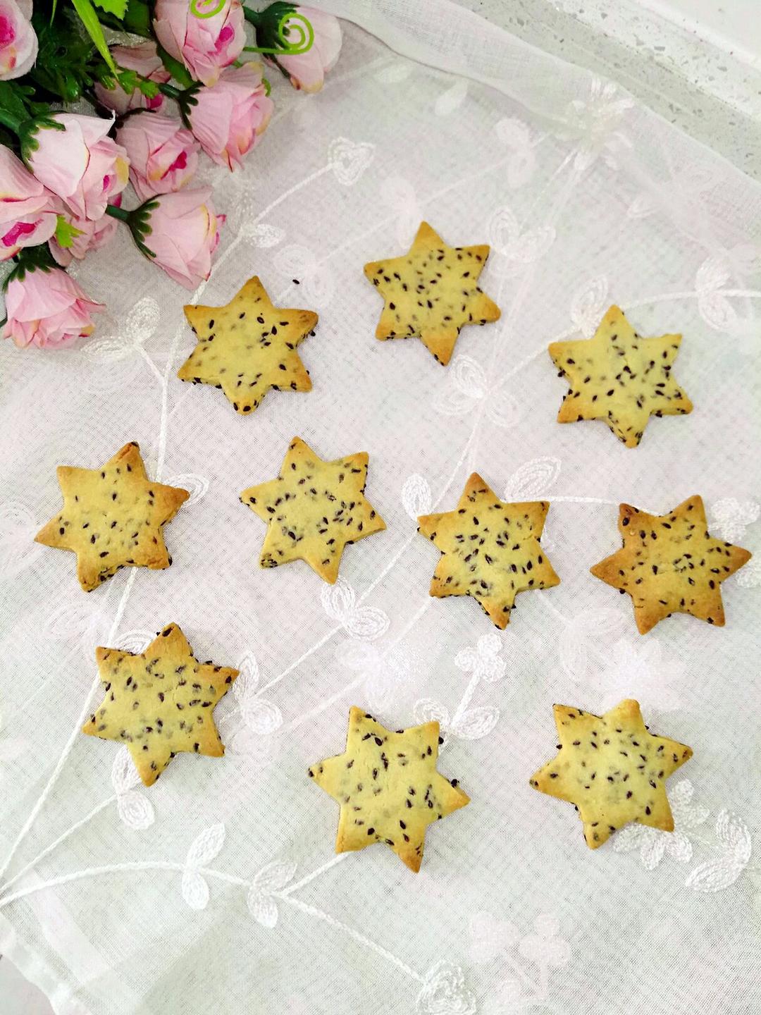 静之晗妈做的炼乳黑芝麻满天星饼干